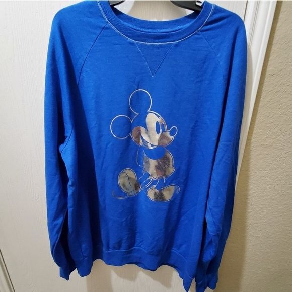 New Disney Mickey Mouse silver foil sweatshirt men - Picture 2 of 6